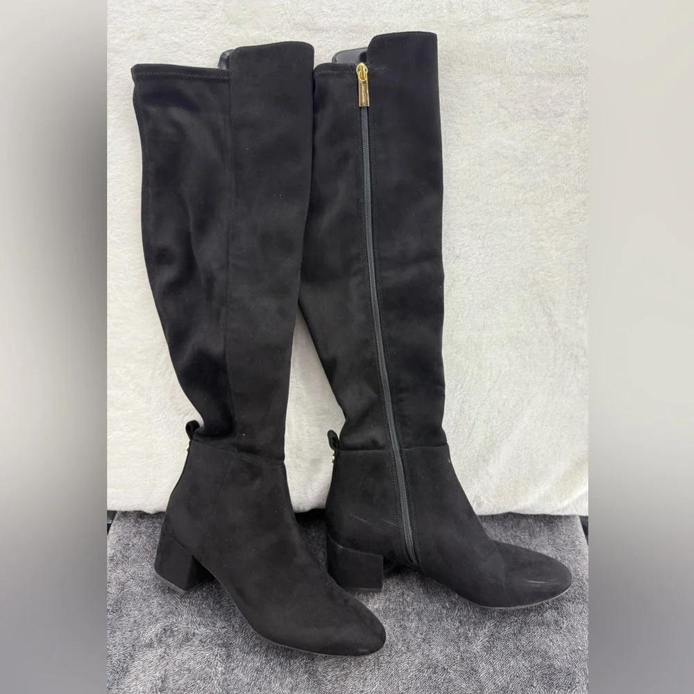 Michael Kors Women's Braden Black Knee-High Boots size 7 suede block heel